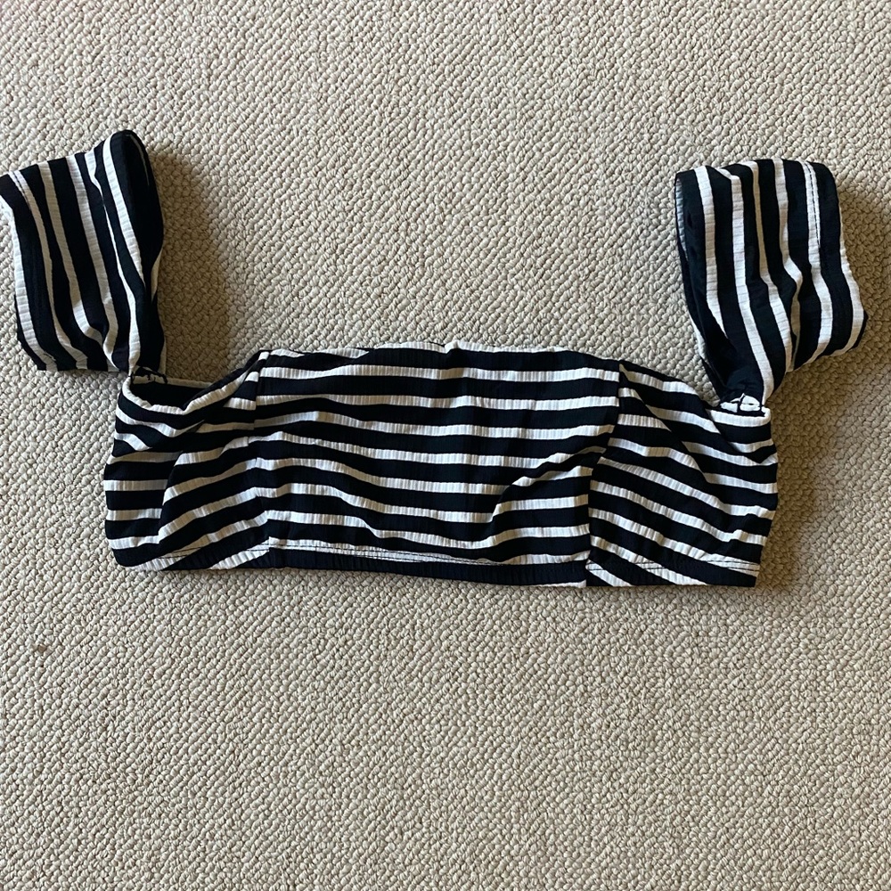 Vitamin A bikini top with sleeves.